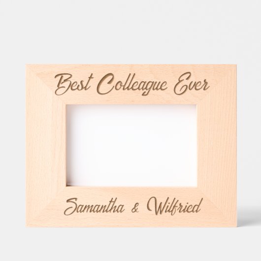 Eenvoudige Beste Collega Ooit Naam Custom Wood Lij Gegraveerde Lijstjes (Voorkant)