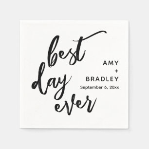 Eenvoudige Beste Dag Ooit Handgeschreven Typografi Servet