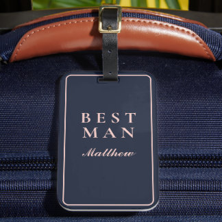 EENVOUDIGE BESTE MAN OXFORD BLUE EN BABY PINK BAGAGELABEL