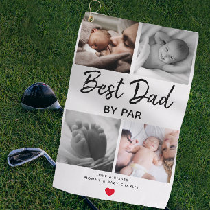 Eenvoudige Beste Papa door Par-foto Collage   Vade Golfhanddoek