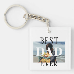 Eenvoudige Beste Papa Ooit Vaderdag Foto Sleutelhanger