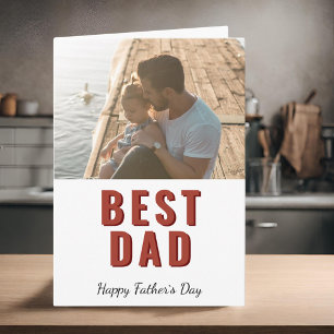 Eenvoudige Beste Papa Vaderdag Fotokaart Kaart