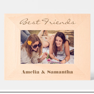 Eenvoudige Beste Vrienden Custom Wood Afbeelding L Gegraveerde Lijstjes