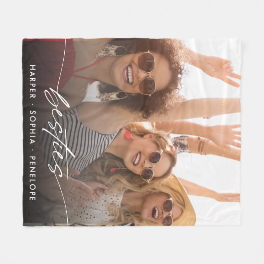Eenvoudige Besties Creëer uw eigen moderne fotoscr Fleece Deken (Voorkant (Horizontaal))