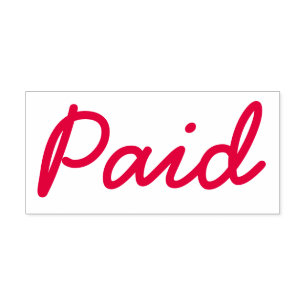 Eenvoudige "betaalde" rubberen stempel