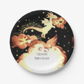 Eenvoudige betoverde draak verjaardag papieren bordje (Voorkant)