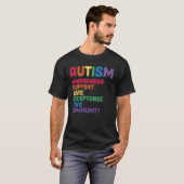Eenvoudige bewustmaking van autisme bij de accepta t-shirt (Voorkant volledig)