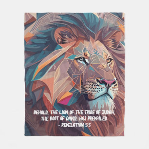 Eenvoudige Bijbel Verse De Leeuw van Juda Fleece Deken