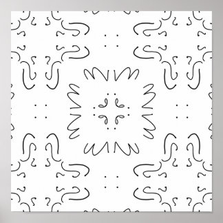 eenvoudige black and white pattern poster