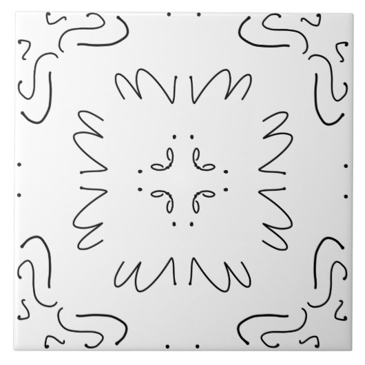 eenvoudige black and white pattern tegeltje (Voorkant)