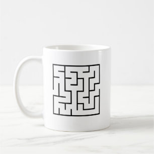 Eenvoudige Black Labyrinth Design Coffee Cup Koffiemok