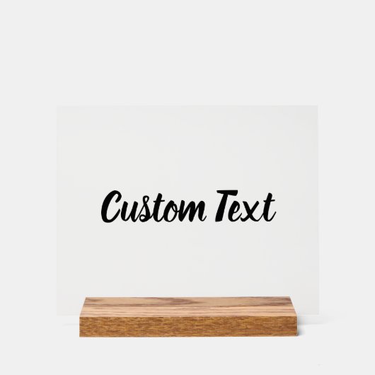 Eenvoudige Black Script Jouw tekst Sjabloon Acryl Bord (Voorkant)