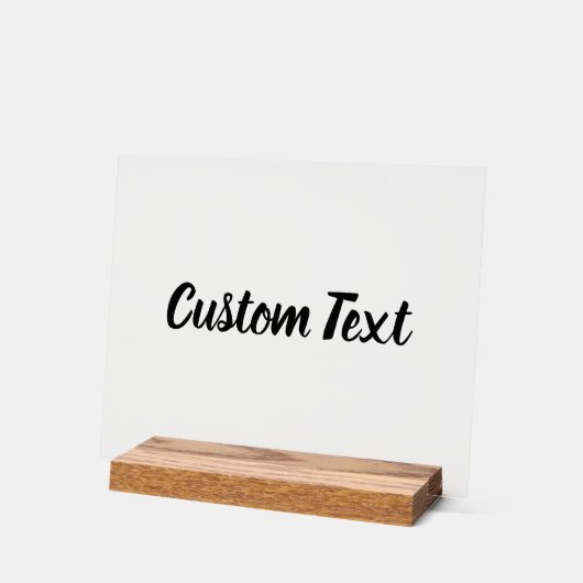 Eenvoudige Black Script Jouw tekst Sjabloon Acryl Bord (Hoek)