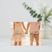 Eenvoudige Black Script Overlay Foto Sla de datum  Briefkaart (Staand voorkant)