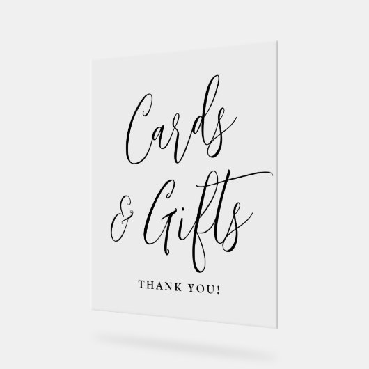 Eenvoudige Black Script Weddenkaarten en cadeaus Acryl Bord (Hoek)