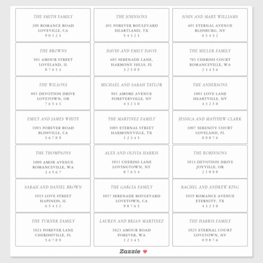 Eenvoudige Black & White Guest Adresetiketten Sticker (Vel)