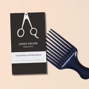Eenvoudige Black White Hair Stylist-Benoemkaart Afsprakenkaartje
