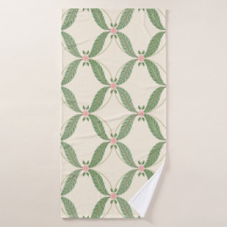 Eenvoudige bladeren bloemen raster patroon badhanddoek