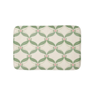Eenvoudige bladeren bloemen raster patroon badmat