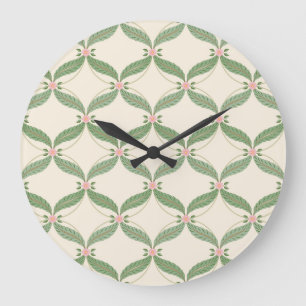 Eenvoudige bladeren bloemen raster patroon grote klok