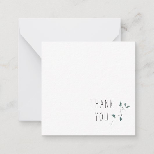 Eenvoudige bladzijde dank u script monogram blanco notitiekaartje (Voorkant)