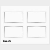 Eenvoudige Blank Wit en Zilver Look Rand Rechthoekige Sticker (Vel)