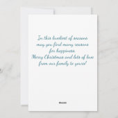 Eenvoudige blauw-groene Waterverf Pine Trees Kerst Feestdagenkaart (Achterkant)