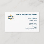 Eenvoudige blauw-wit minimalistische professional visitekaartje (Voorkant)