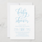 Eenvoudige blauwe Baby shower uitnodiging (Voorkant)