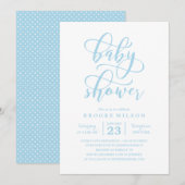 Eenvoudige blauwe Baby shower uitnodiging (Voorkant / Achterkant)