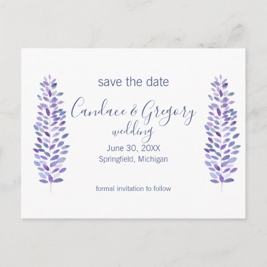 Eenvoudige blauwe bomen sparen het Briefkaart van  (Voorkant)