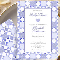 Eenvoudige Blauwe Deken Jongens Baby Shower Uitnod