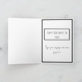 Eenvoudige Blauwe en Roze Print Gelukkige Verjaard Kaart (Binnen)