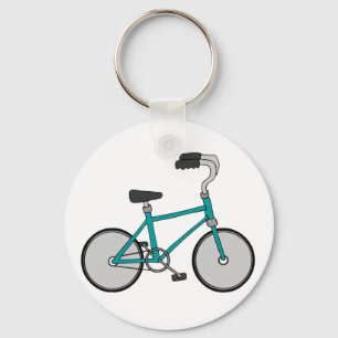 Eenvoudige Blauwe Fiets Retro Fiets Sleutelhanger