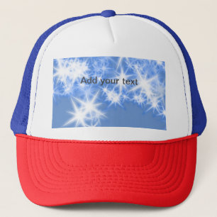 Eenvoudige blauwe glitterschittering sterren voeg trucker pet