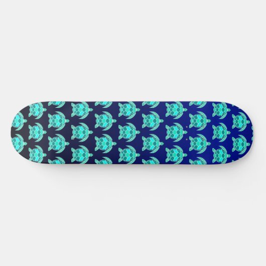 Eenvoudige  blauwe groene schildpad blauwgroen Zee Skateboard (Horizontaal)