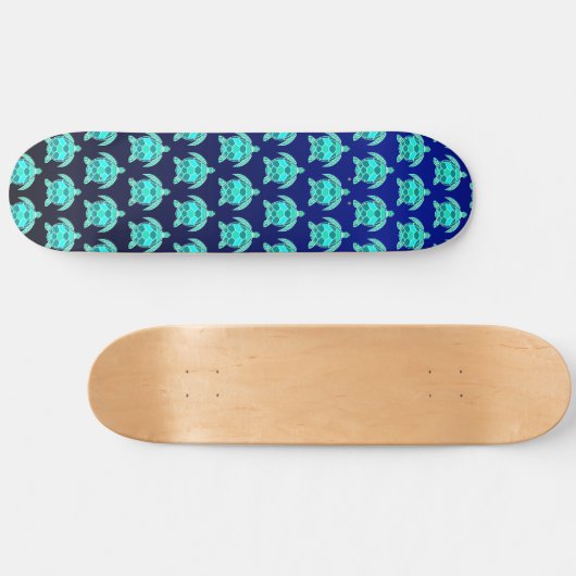Eenvoudige  blauwe groene schildpad blauwgroen Zee Skateboard (Horizontaal)