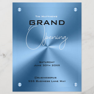 Eenvoudige Blauwe grote opening moderne Flyer