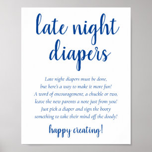 Eenvoudige Blauwe Late Night Luiers   Cerulean Sho Poster