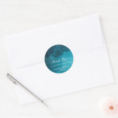 Eenvoudige blauwe legance bruiloft ronde sticker (Envelop)