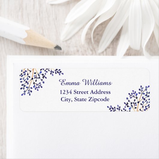 Eenvoudige Blauwe Natuur Adresetiketten Etiket (Insitu)