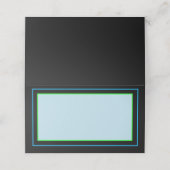 Eenvoudige blauwe Neon Place kaarten (Buitenkant ongevouwen)