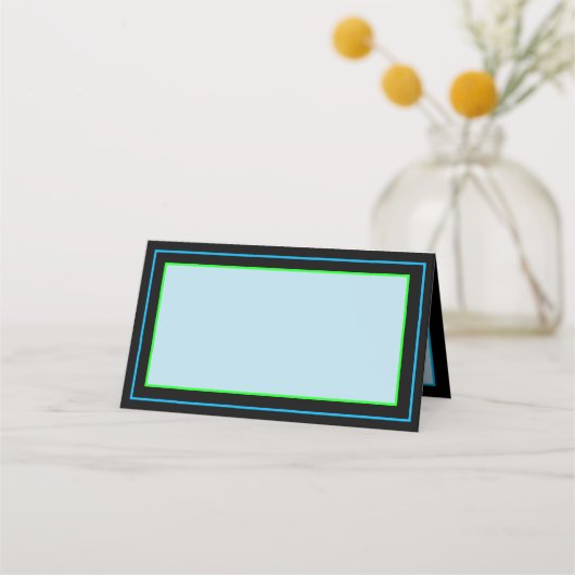 Eenvoudige blauwe Neon Place kaarten (Voorkant)