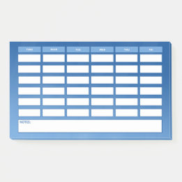 Eenvoudige Blauwe Ombre Wekelijkse Schoolrooster Post-it® Notes