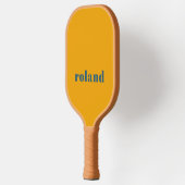Eenvoudige blauwe Oranje naam Pickleball Paddle (Links)