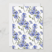 Eenvoudige Blauwe & paarse Florid huwelijksuitnodi Kaart (Achterkant)