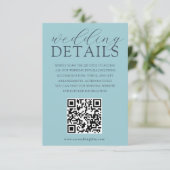 Eenvoudige Blauwe QR Code Trouwdetails Informatiekaartje (Staand voorkant)