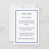 Eenvoudige blauwe rand klassieke bruiloft uitnodig kaart (Voorkant)