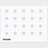 Eenvoudige blauwe roze baby olifant waterverf voeg ronde sticker (Vel)
