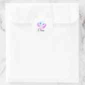 Eenvoudige blauwe roze baby olifant waterverf voeg ronde sticker (Tas)